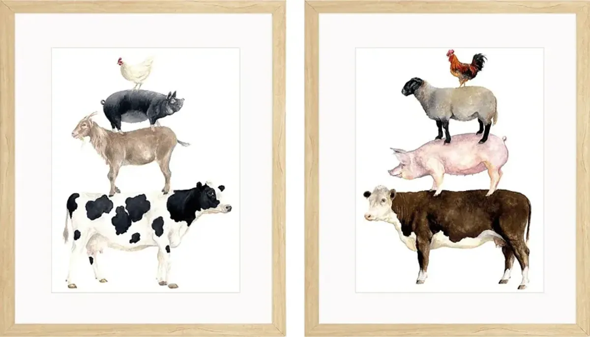 Act of Balance Brown Artwork, Set of 2