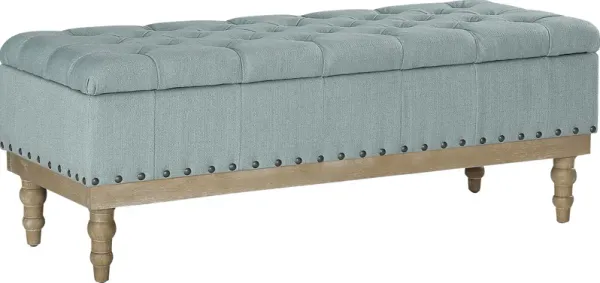 Aubrina Blue Storage Bench