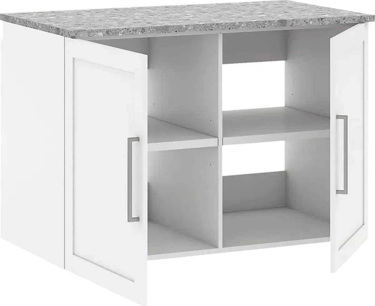 Smartwaven White and Gray Storage Cabinet