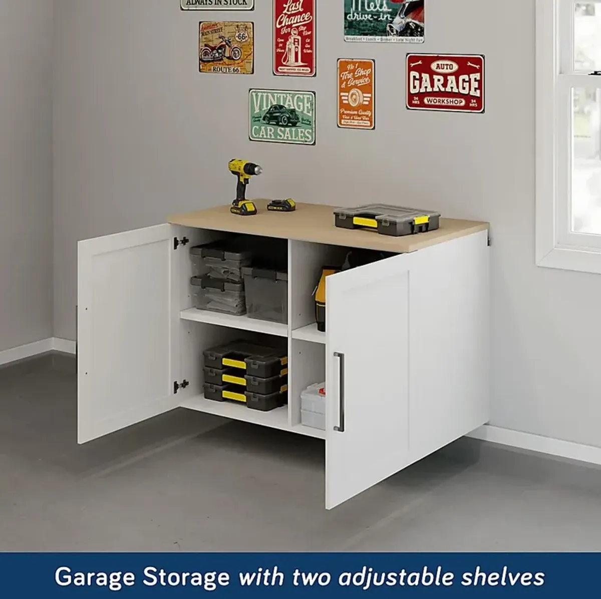 Smartwaven White and Brown Storage Cabinet