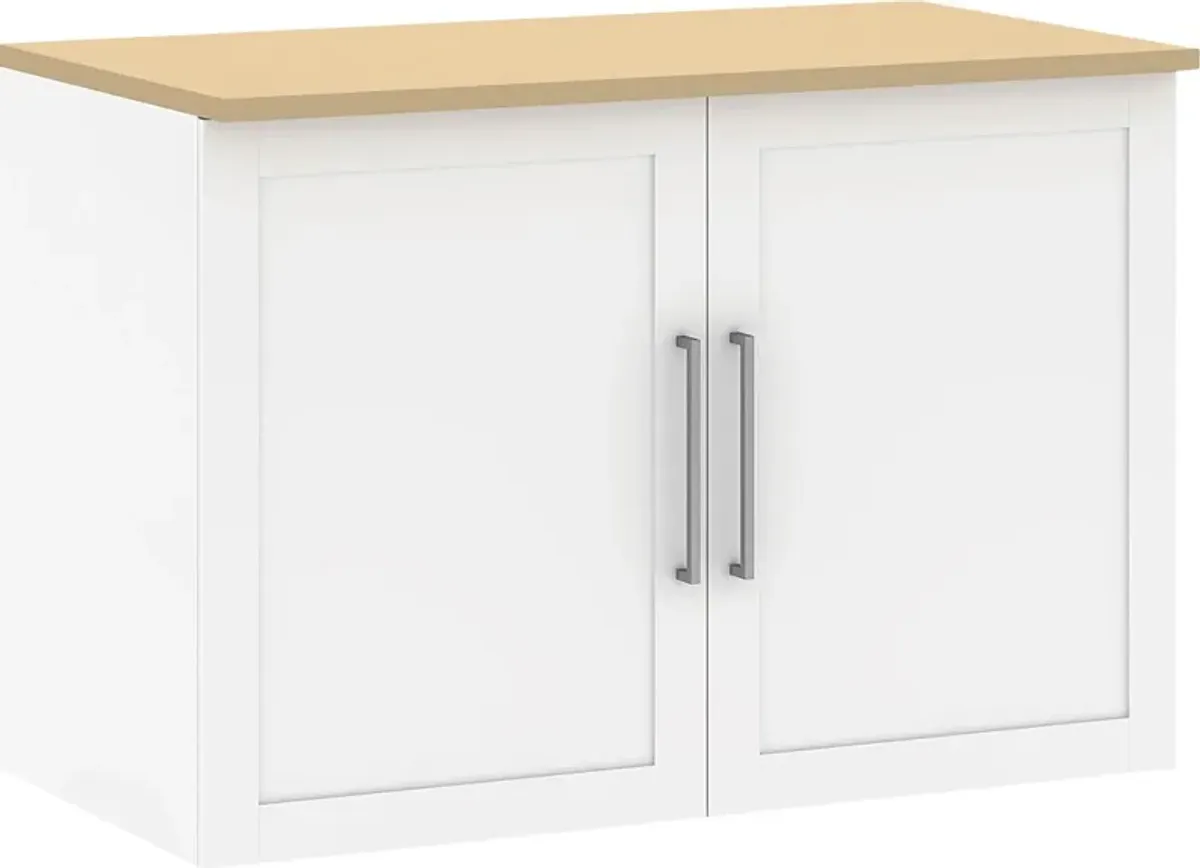 Smartwaven White and Brown Storage Cabinet