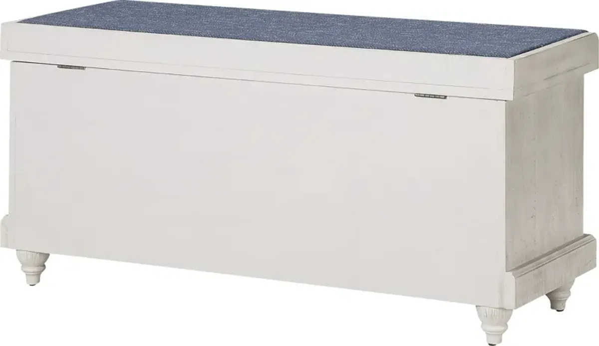 Chikelu White Storage Bench