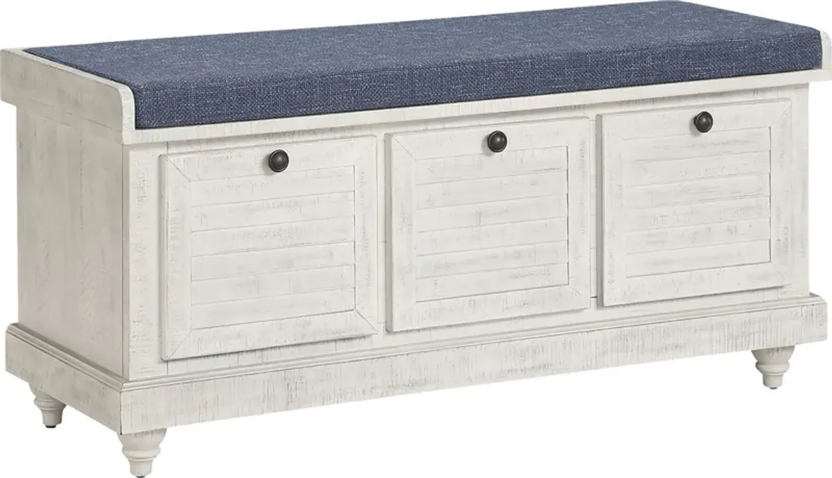 Chikelu White Storage Bench