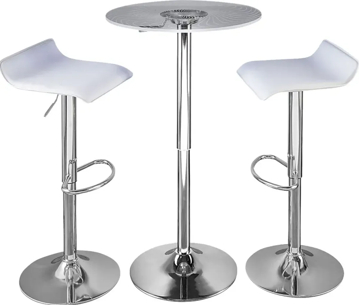 Krystl White Adjustable 3 Pc Bar Set