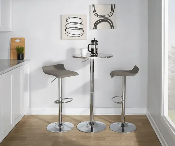 Lebato II Gray Adjustable 3 Pc Bar Set