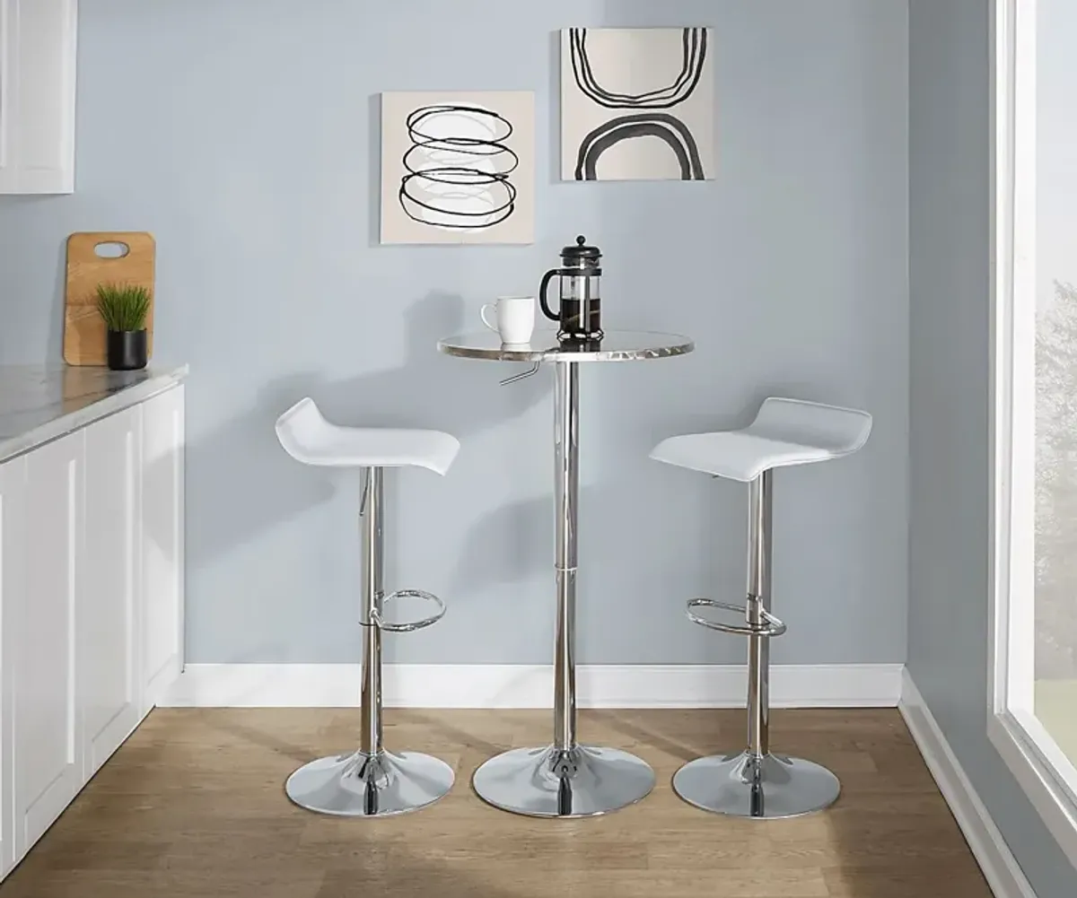 Lebato II White Adjustable 3 Pc Bar Set