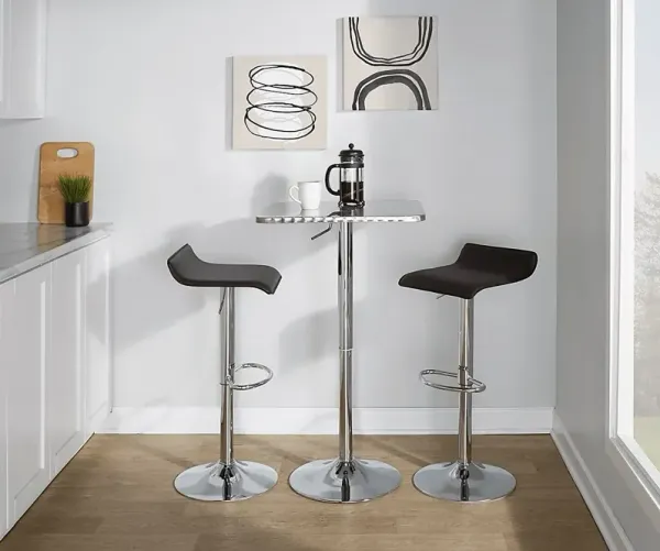 Lebato III Brown Adjustable 3 Pc Bar Set