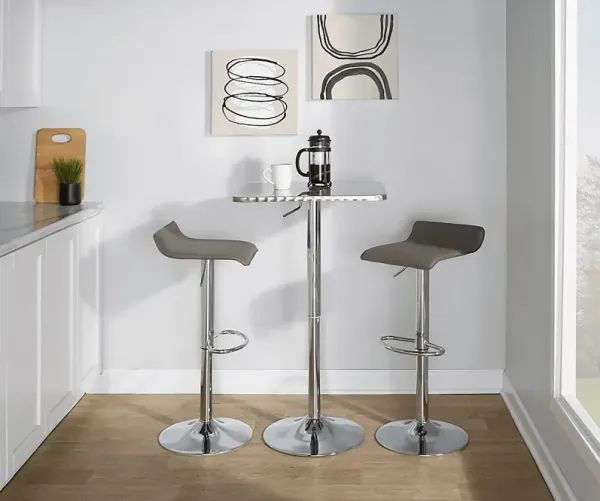 Lebato III Gray Adjustable 3 Pc Bar Set