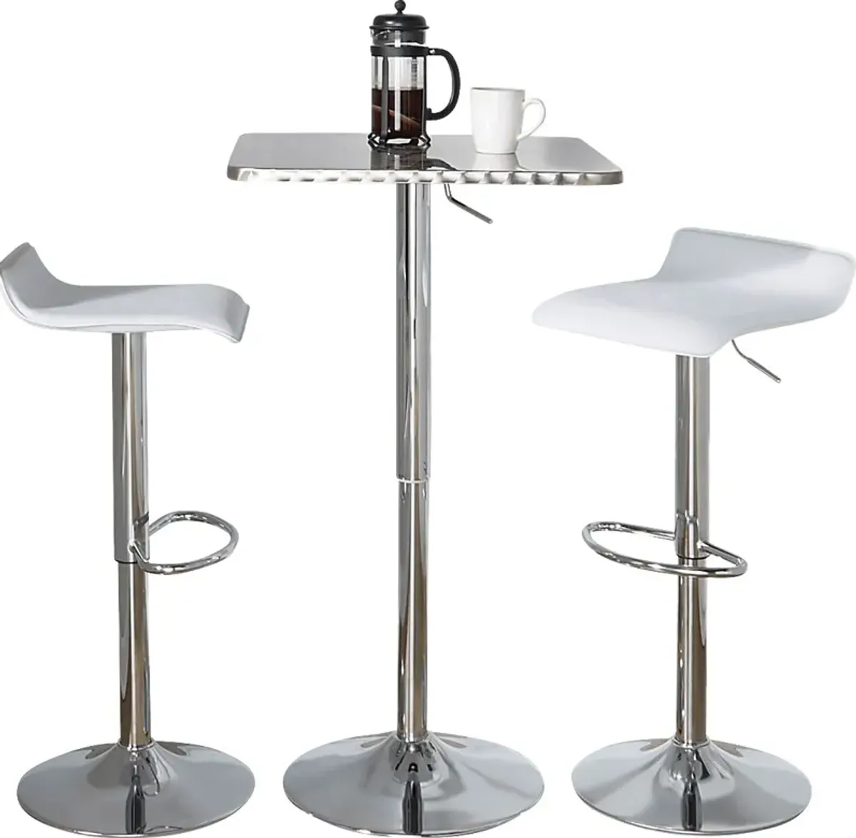 Lebato III White Adjustable 3 Pc Bar Set