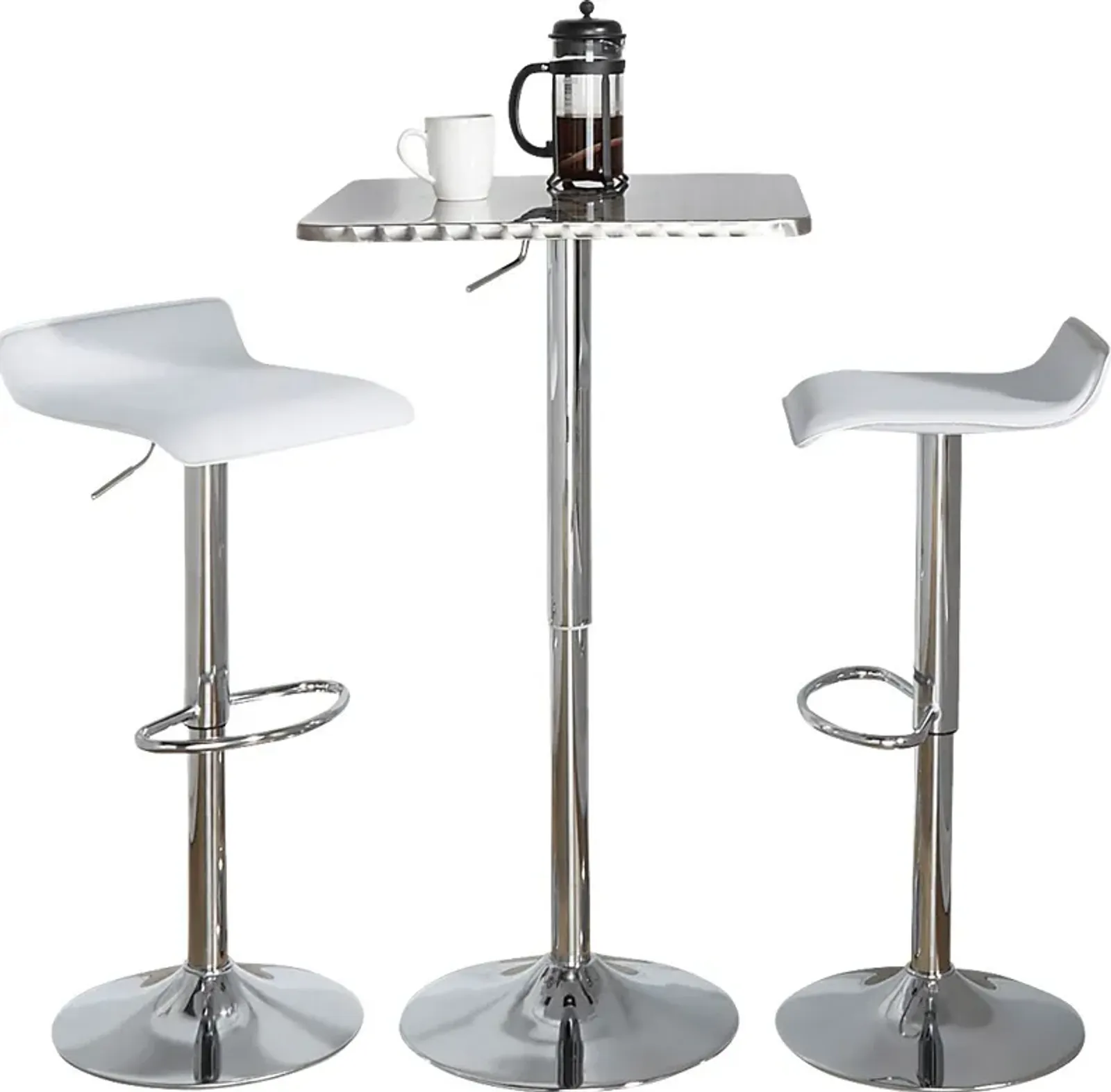 Lebato III White Adjustable 3 Pc Bar Set