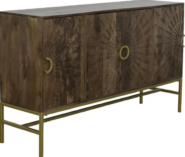 Lyrewood Brown Credenza