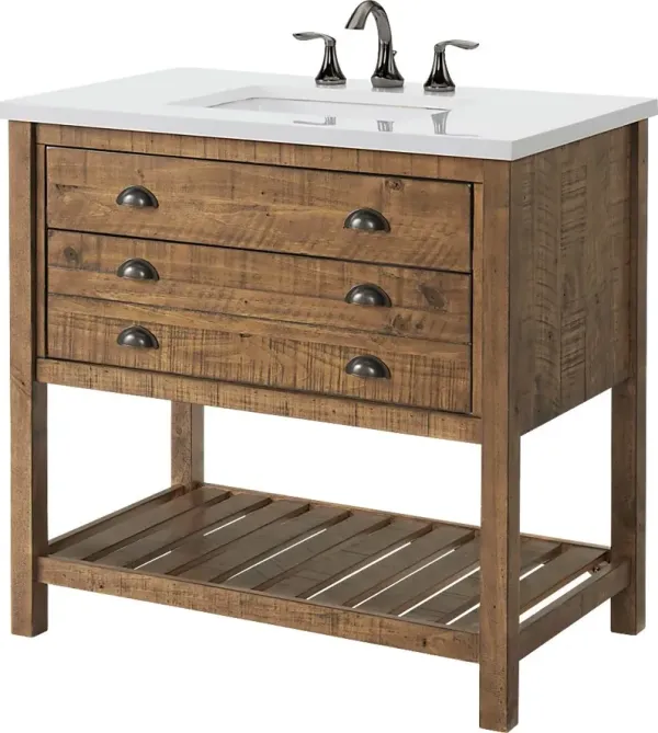 Anaar Natural Brown Bathroom Vanity