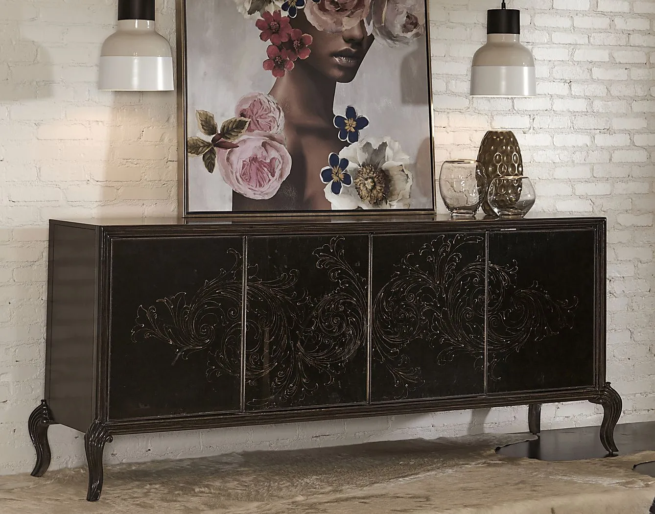 Robeline Black Credenza