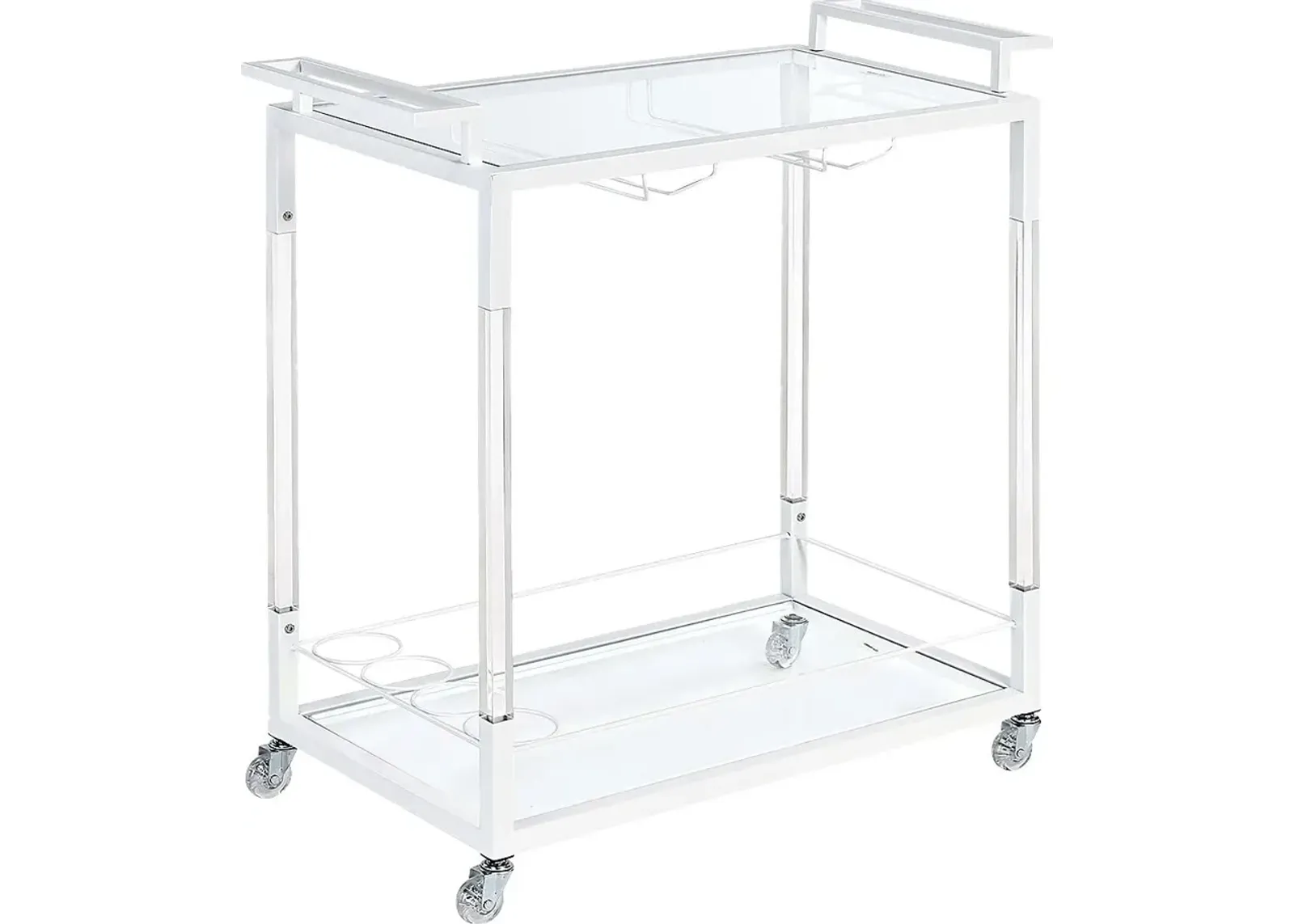 Haislip White Bar Cart