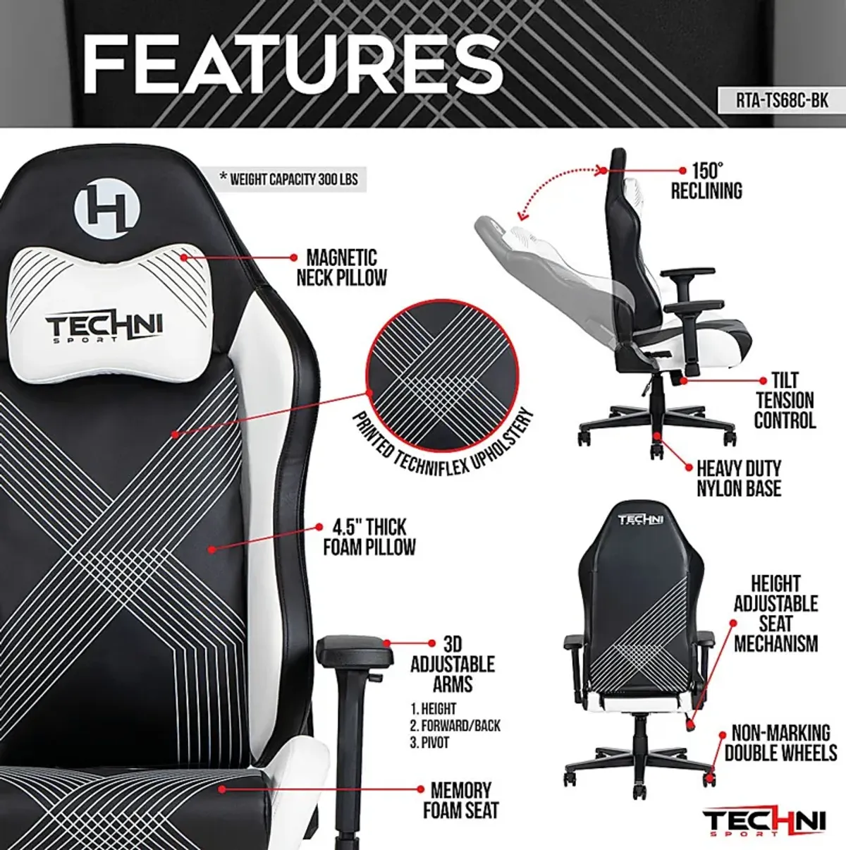 Jemwi Black Gaming Chair