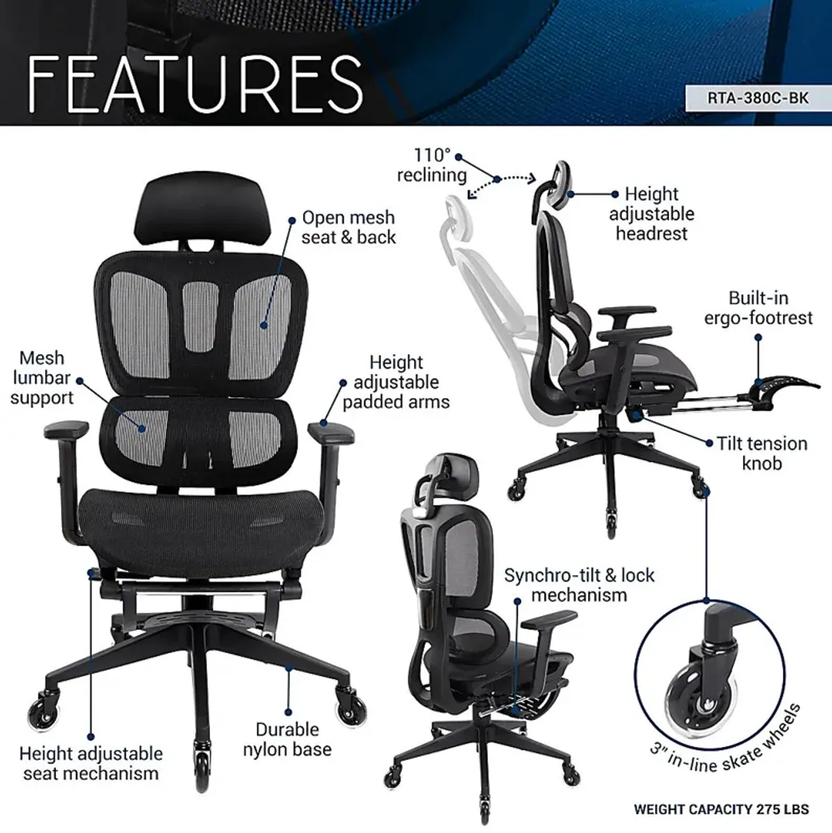 Konai Black Gaming Chair