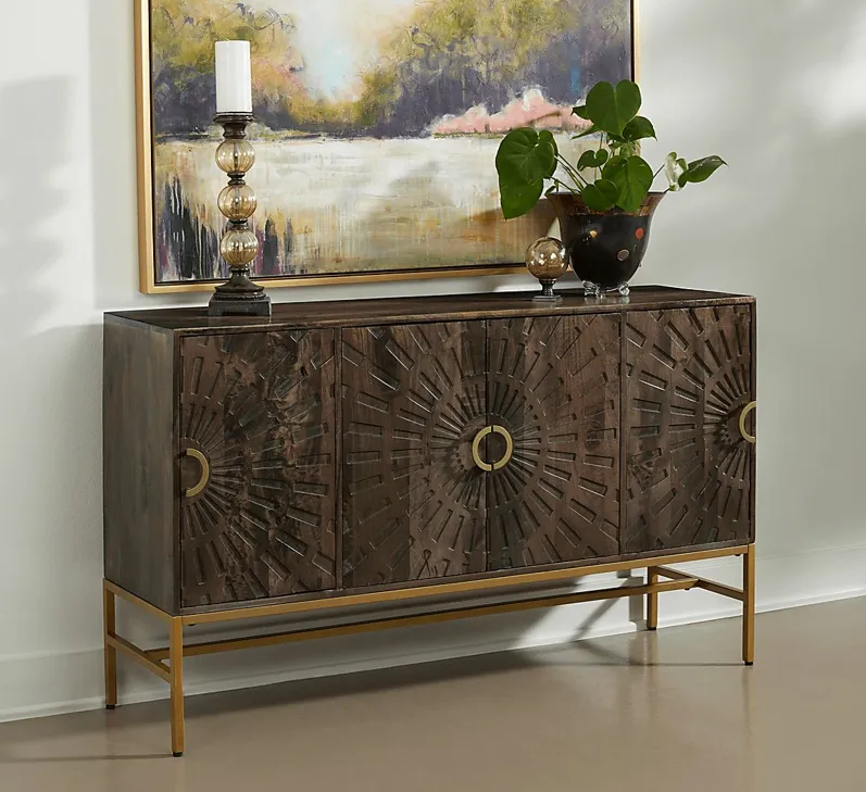 Lyrewood Brown Credenza