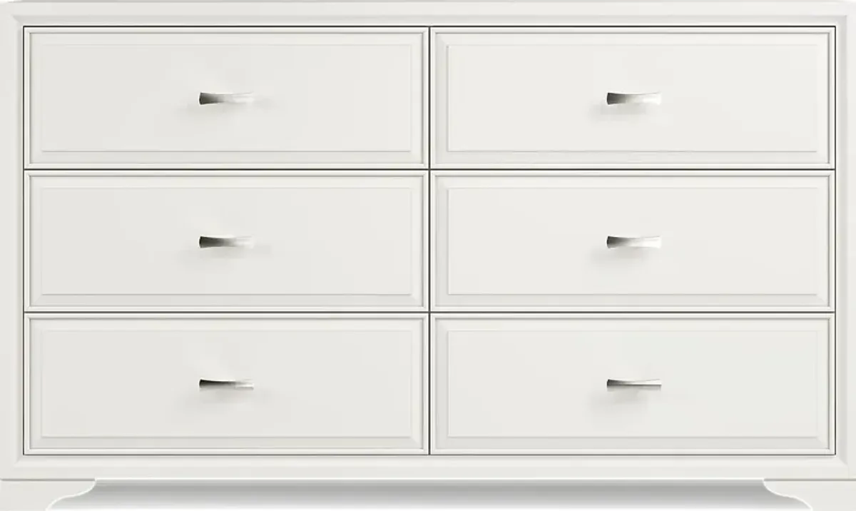 Belcourt White 5 Pc Bedroom with Genoa Gray King Upholstered Bed