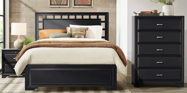 Belcourt Black 5 Pc King Lattice Bedroom