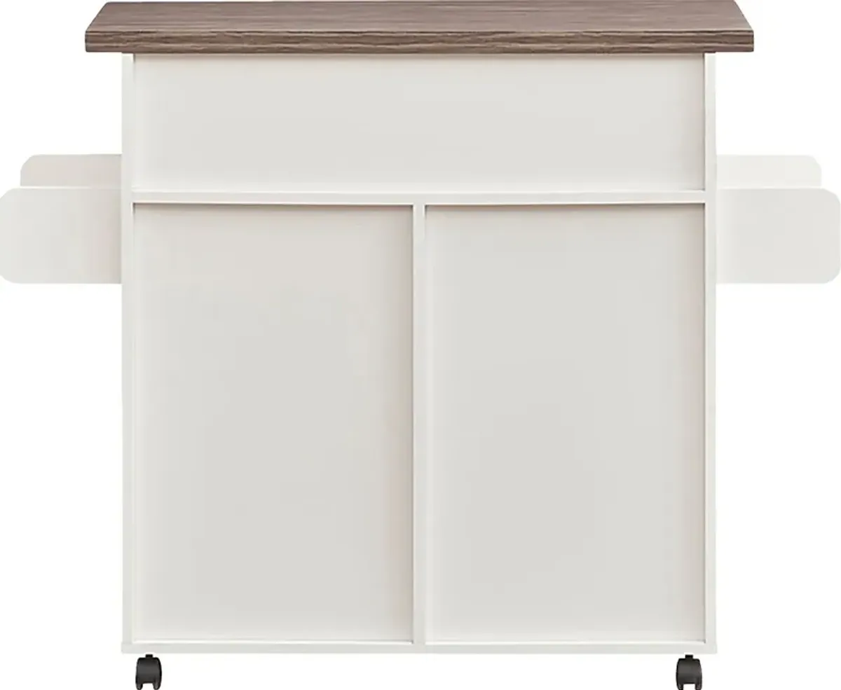 Keimio White Kitchen Cart