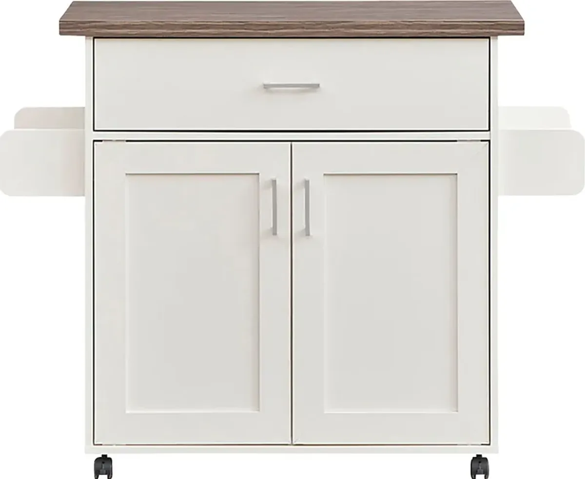 Keimio White Kitchen Cart