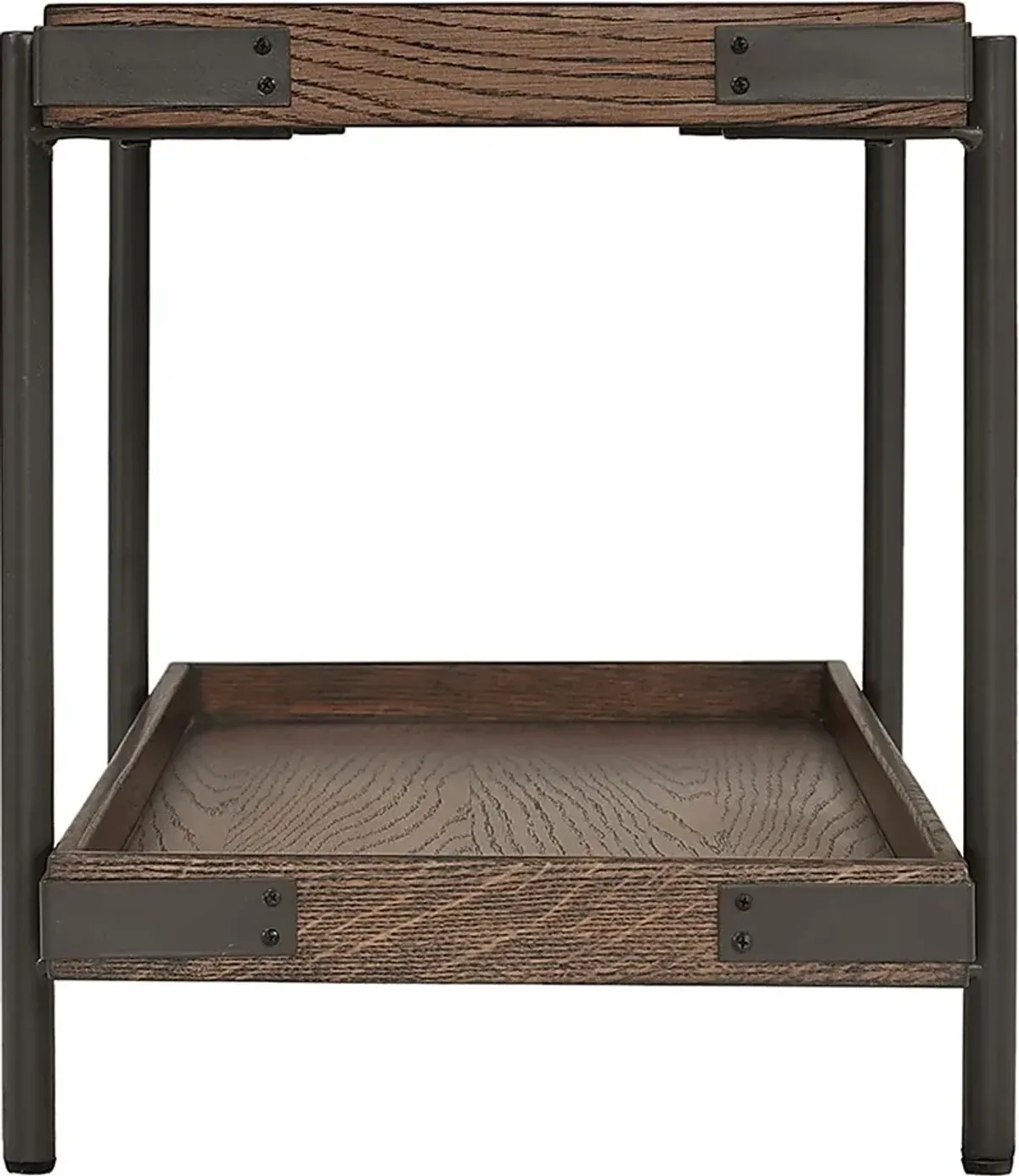 Herontye Brown Bench with Shelf