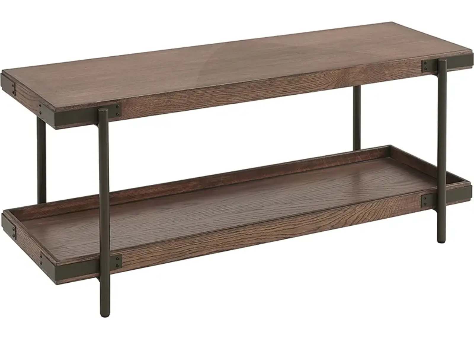 Herontye Brown Bench with Shelf