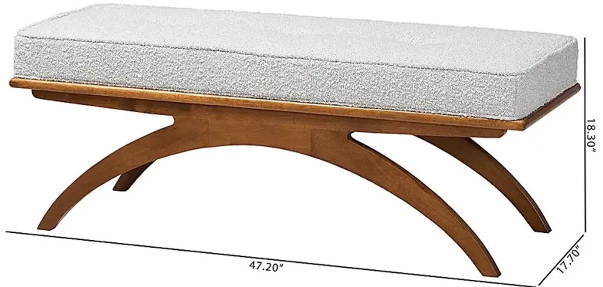 Oesting Light Gray Accent Bench