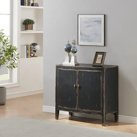 Thrall Black Accent Cabinet