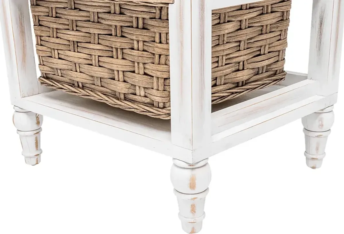 Melkre White 2 Basket Storage Cabinet