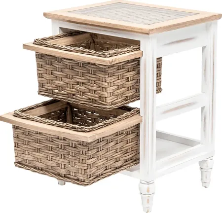 Melkre White 2 Basket Storage Cabinet