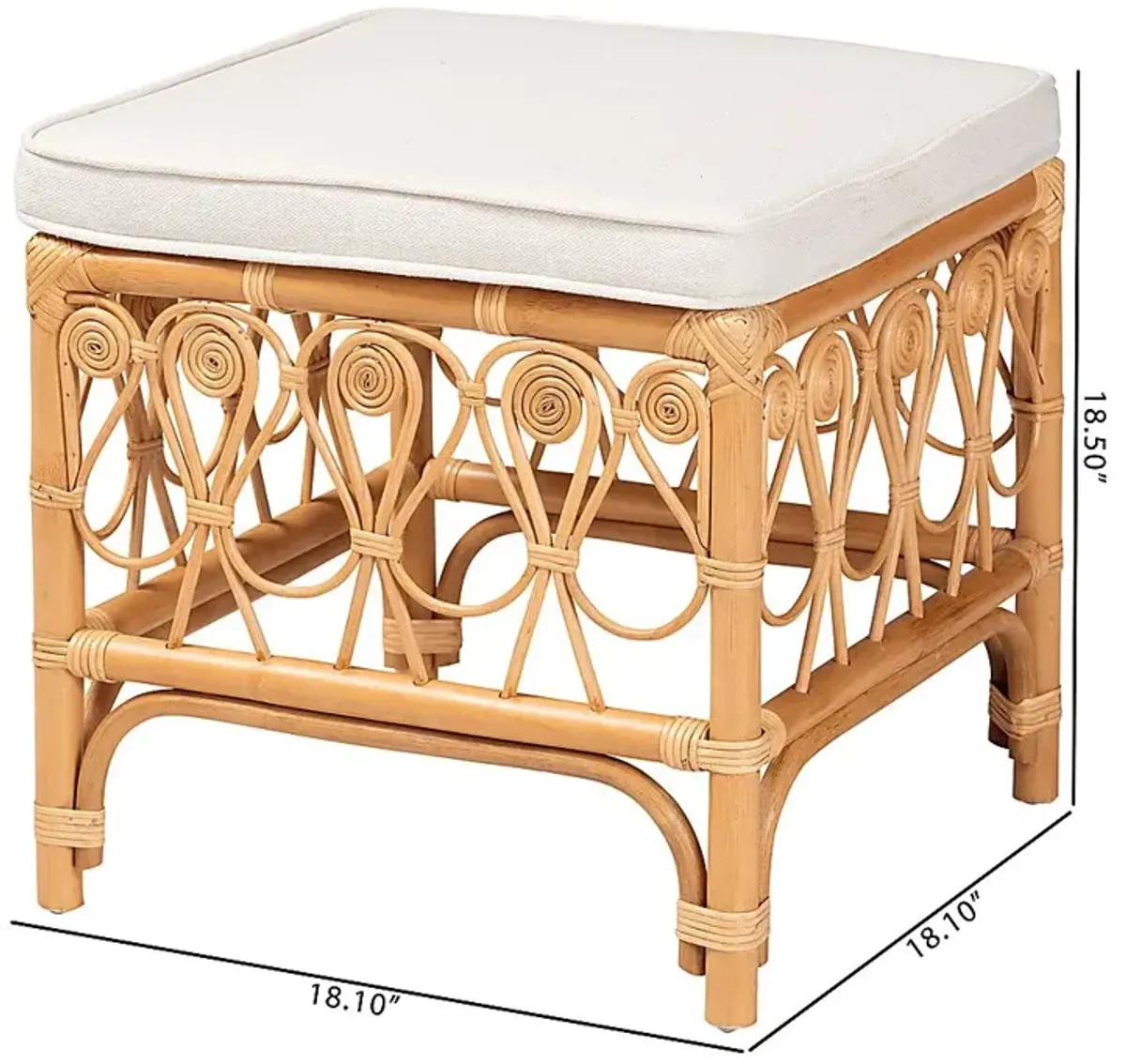 Carmenere Light Brown Ottoman