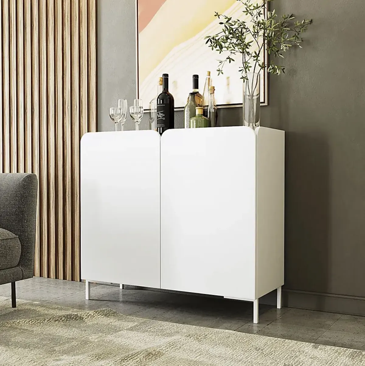 Balcome White Accent Cabinet