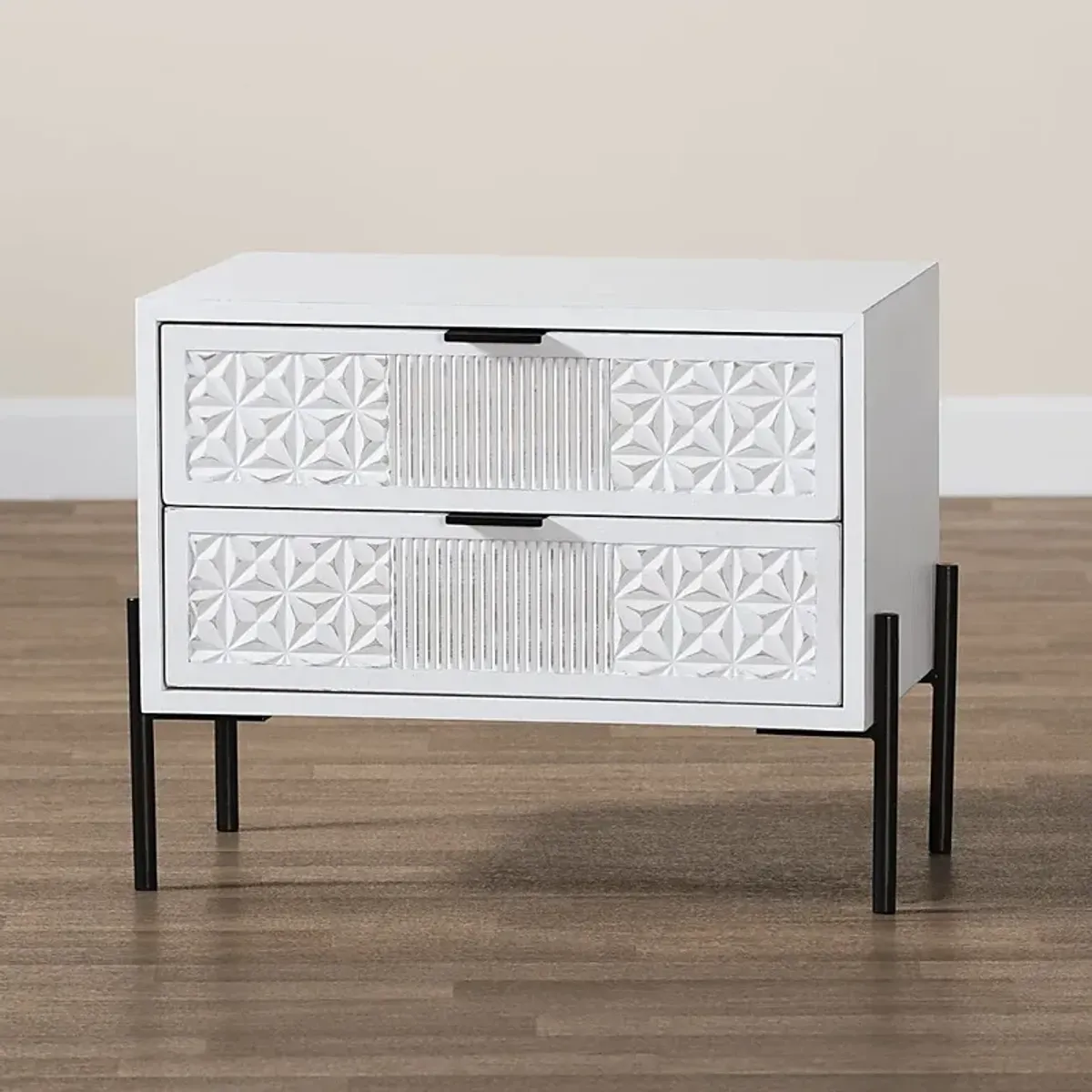 Jakey White Accent Cabinet