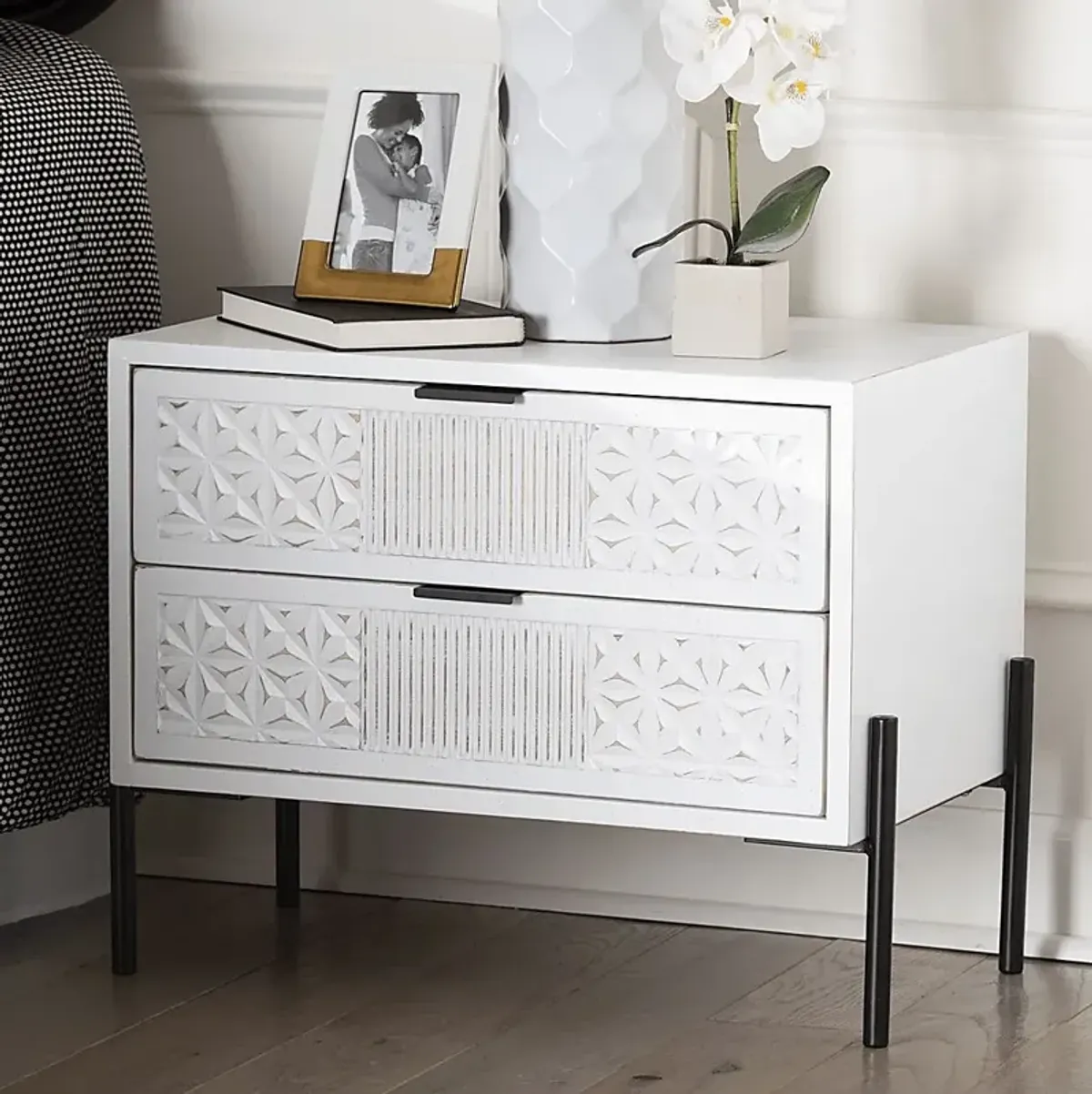 Jakey White Accent Cabinet