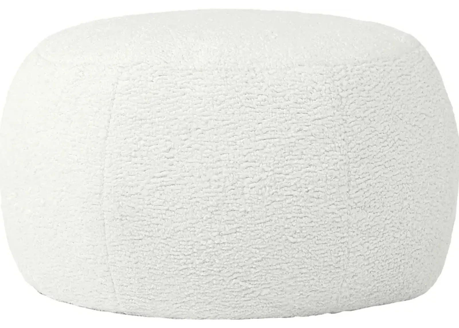 Meashi White Shearling Pouf