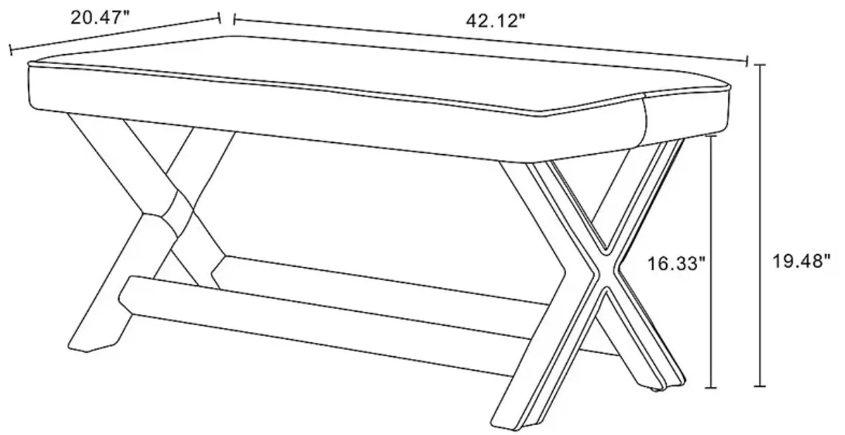 Brougham II Gray Bench