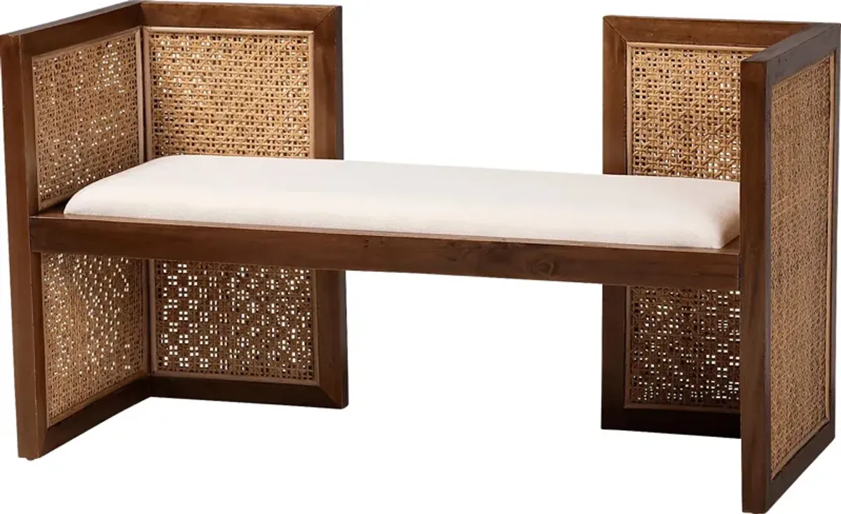 Lavely Brown Accent Bench