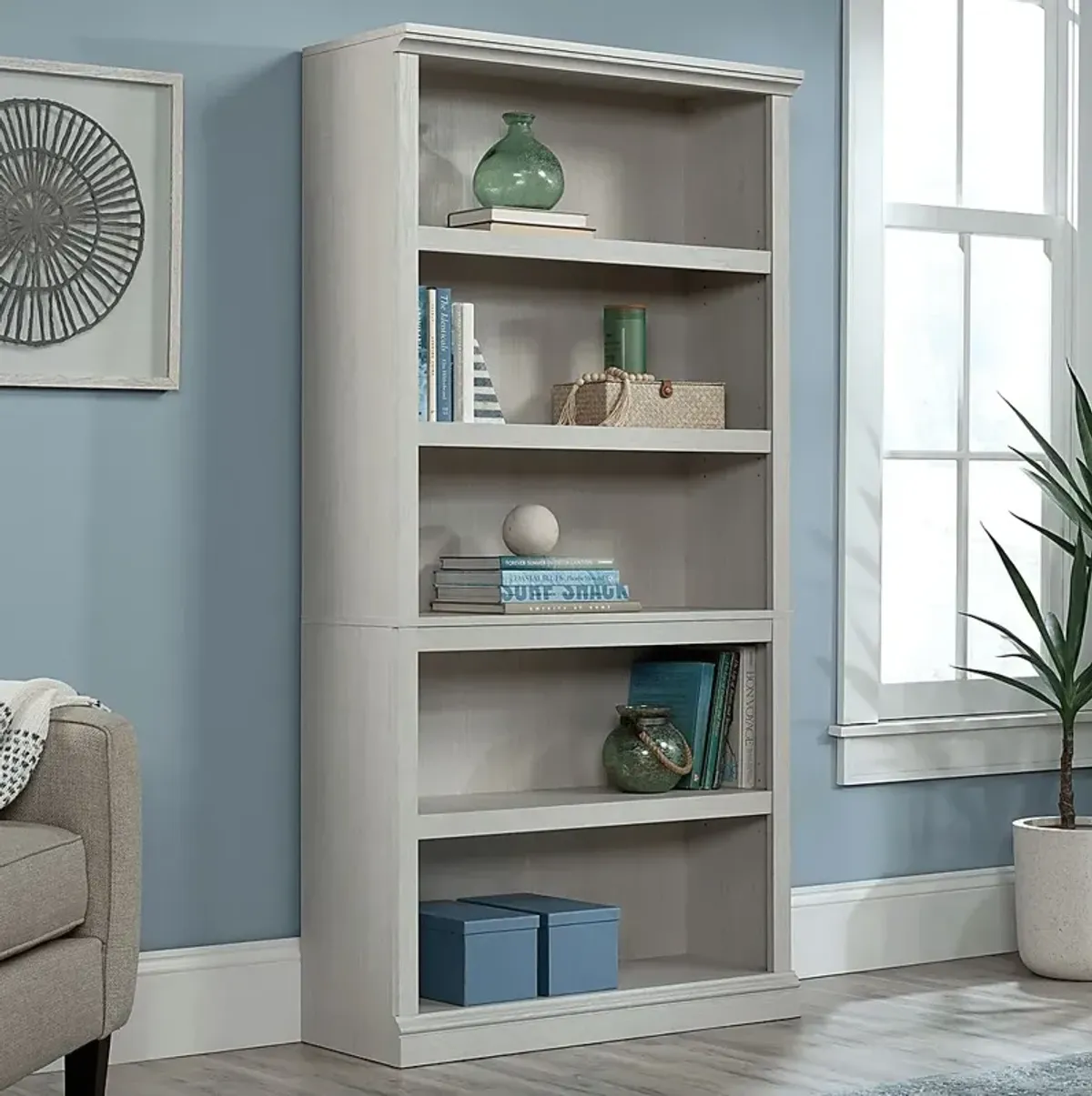 Borman Gray 5-Shelf Bookcase