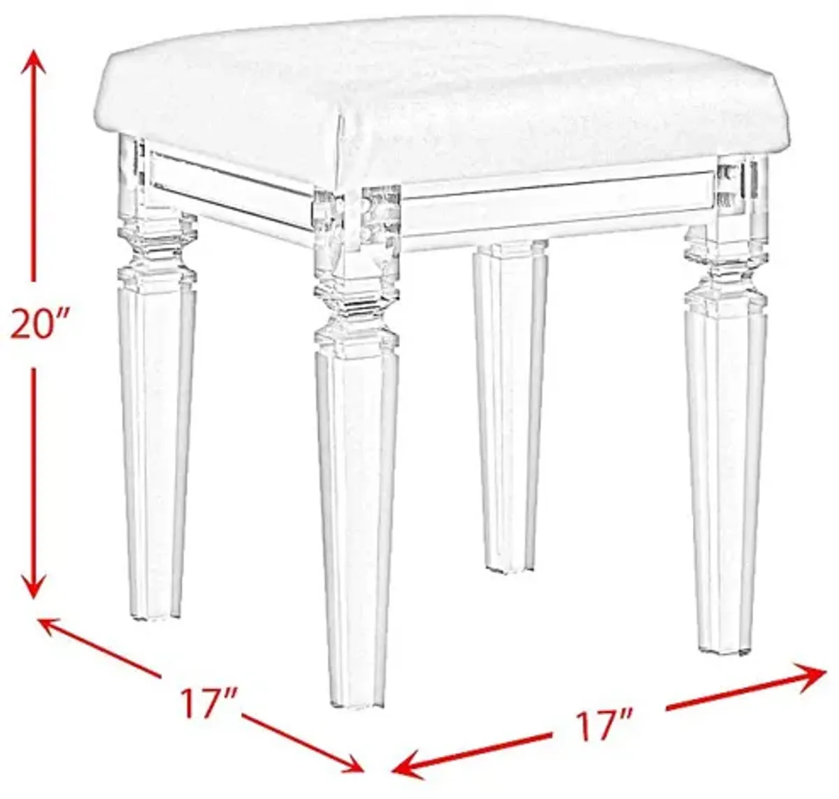 Lemotors White Vanity Stool