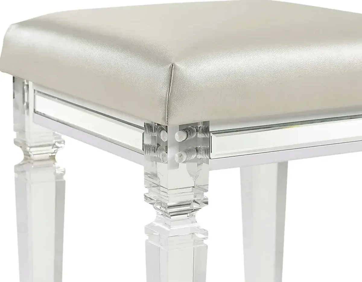 Lemotors White Vanity Stool