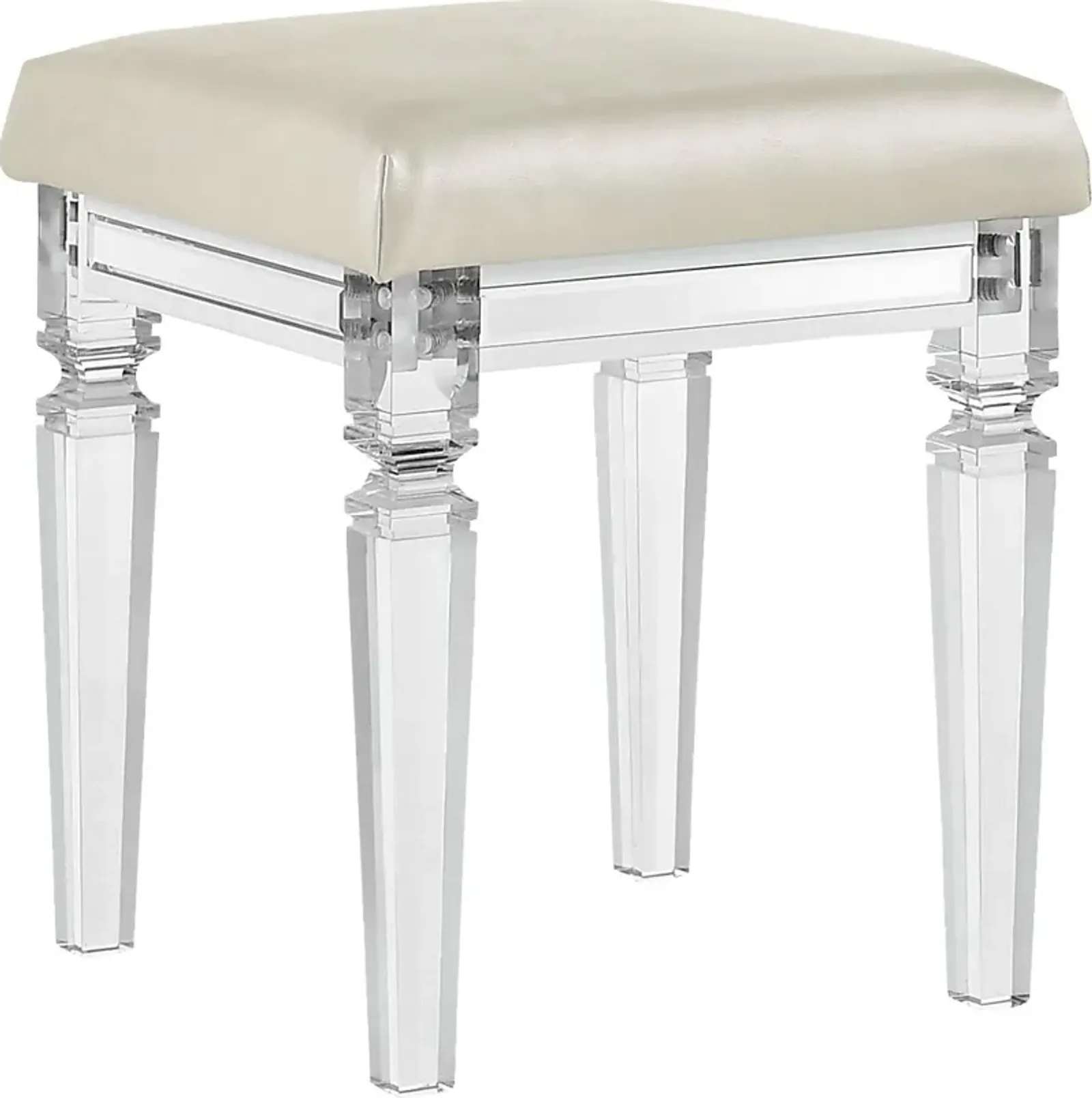 Lemotors White Vanity Stool