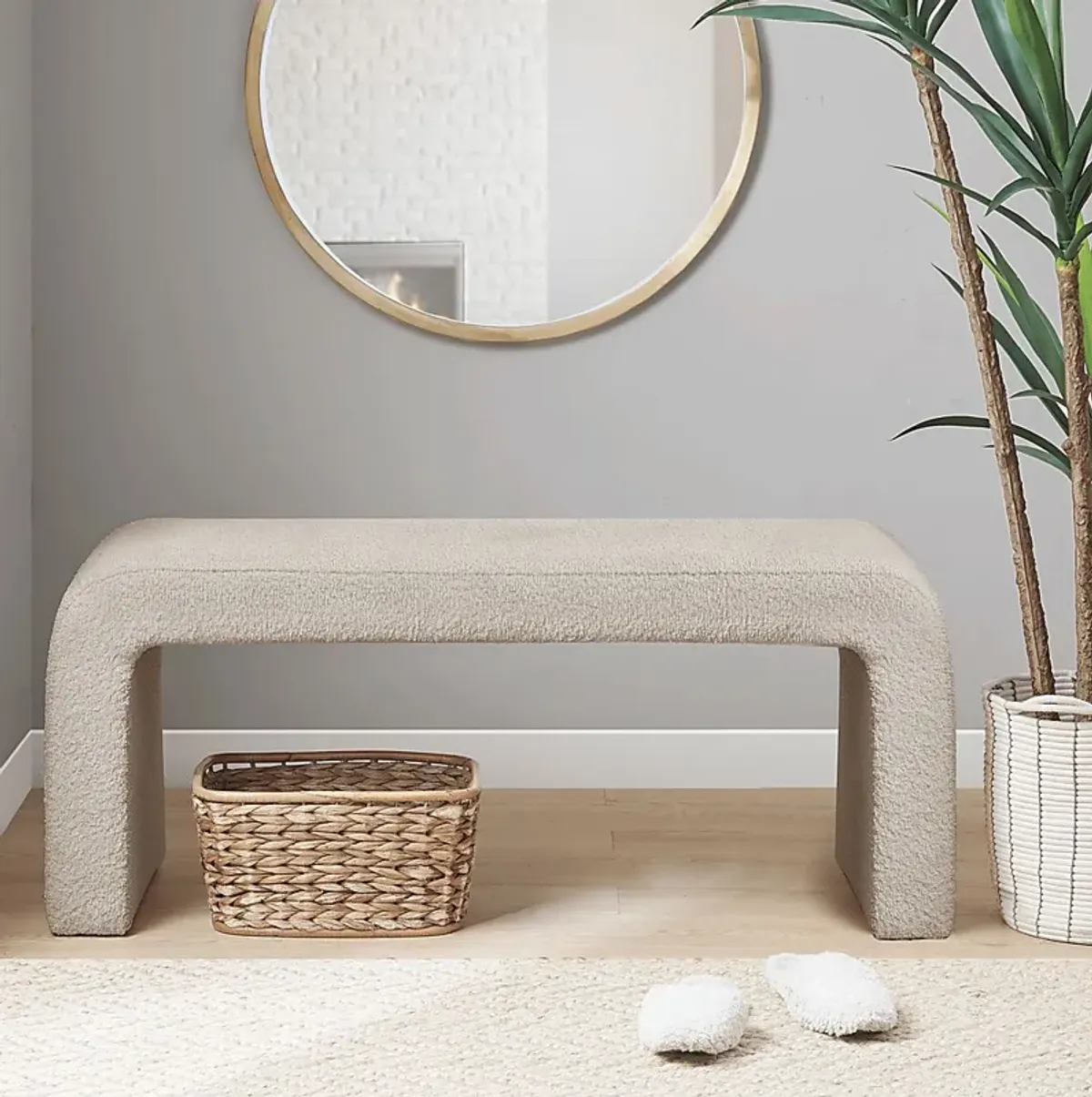 Kissatchie I Beige Accent Bench