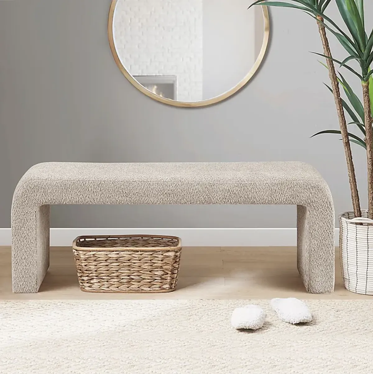 Kissatchie II Beige Accent Bench