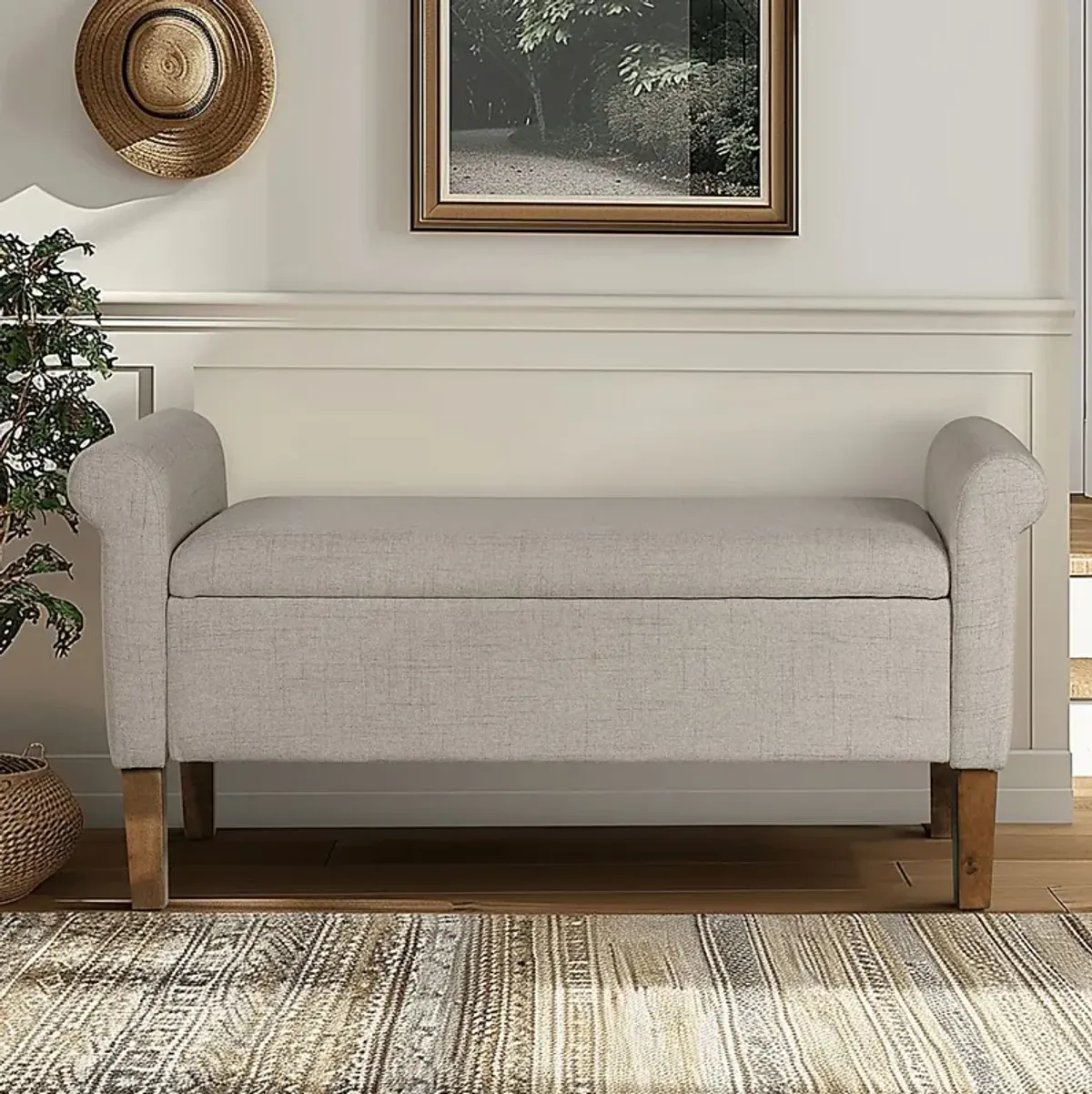 Korat Cream Storage Bench