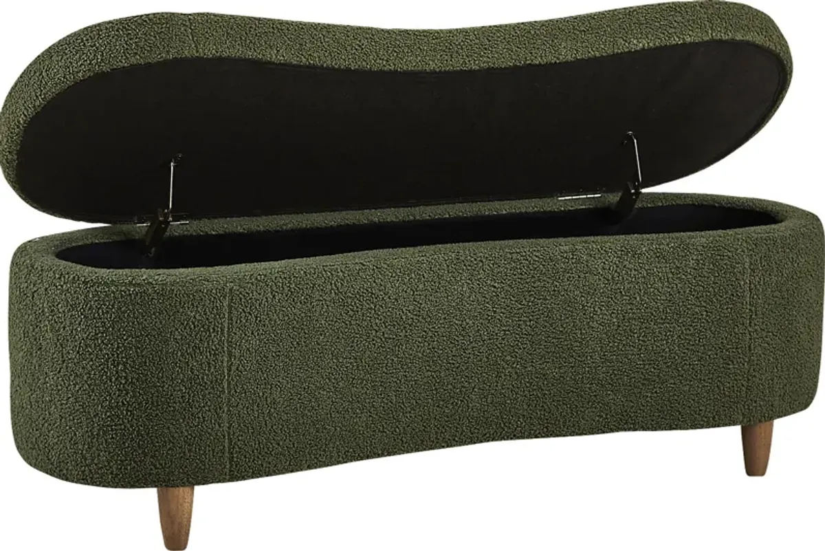 Kristencreek Green Storage Bench