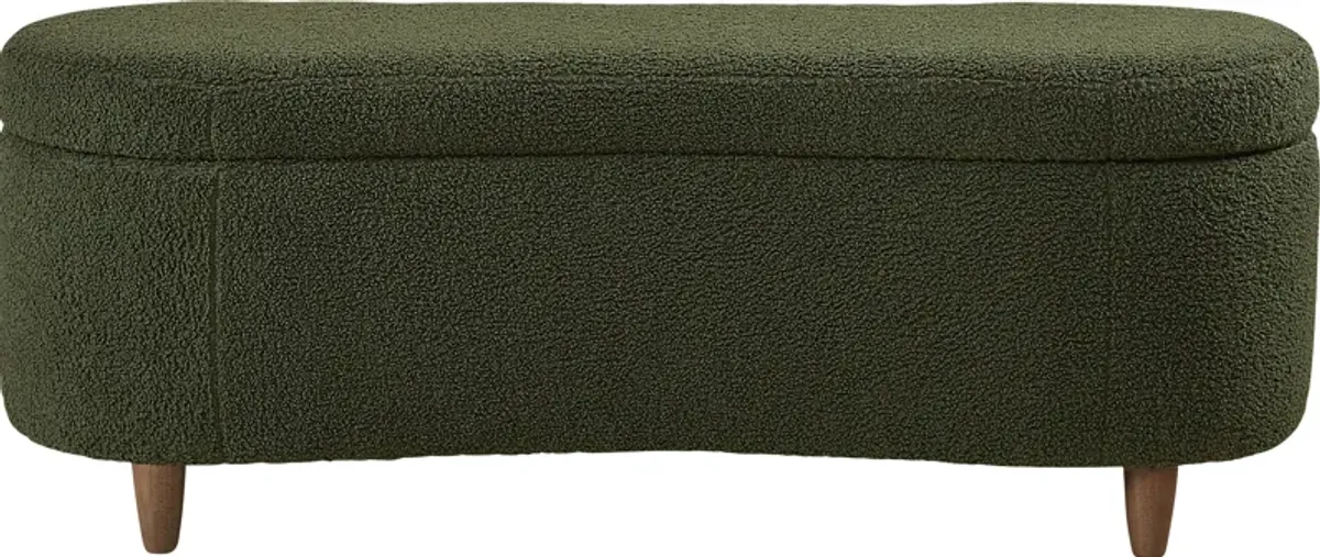 Kristencreek Green Storage Bench