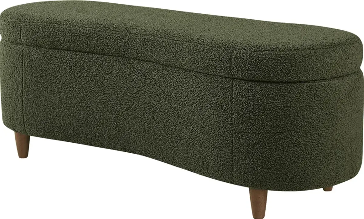 Kristencreek Green Storage Bench