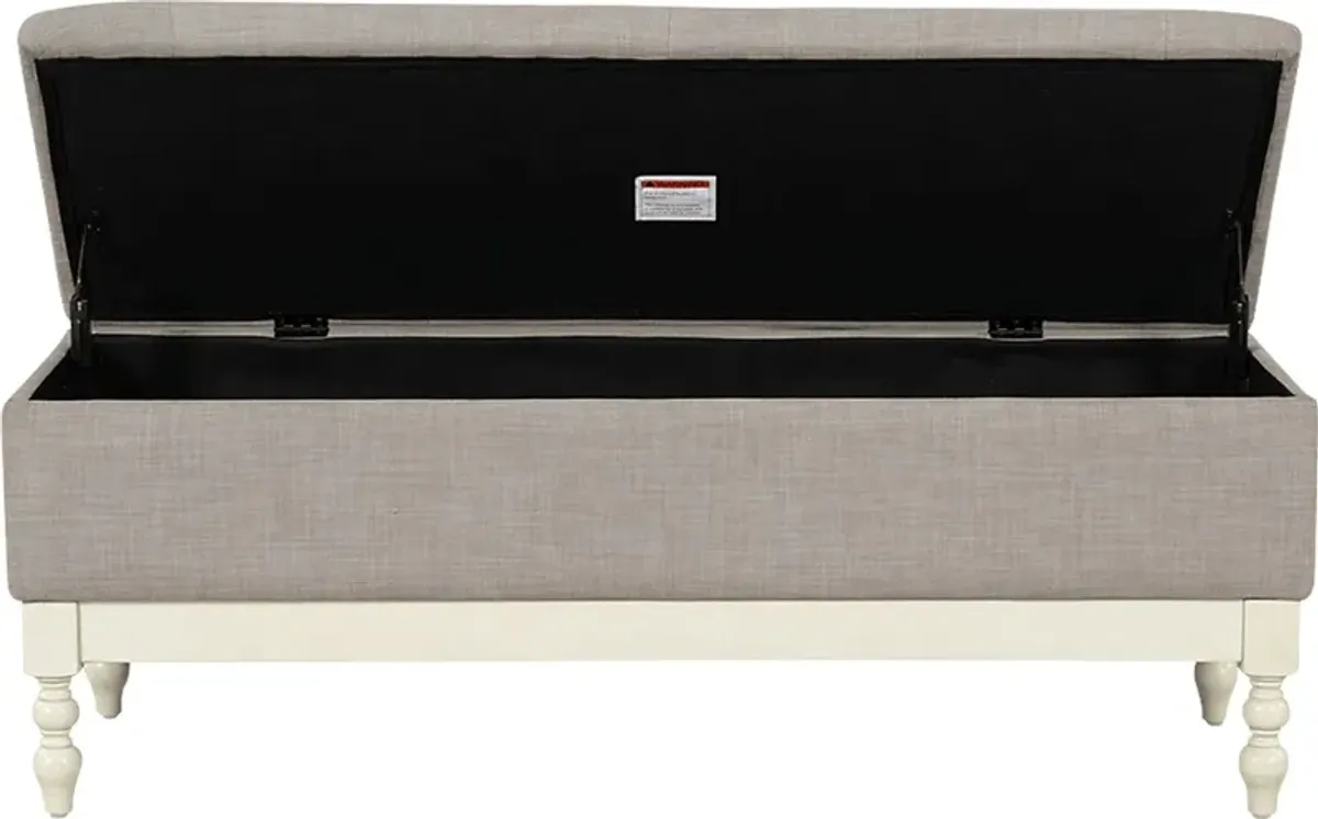 Kiphen Light Gray Storage Bench