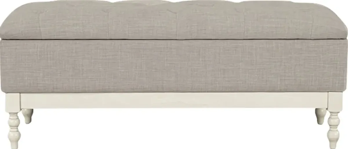 Kiphen Light Gray Storage Bench